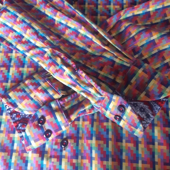 Stefano Barbera SZ S Multicolour Men's Eqyptian Cotton Button Up Shirt - Picture 4 of 16